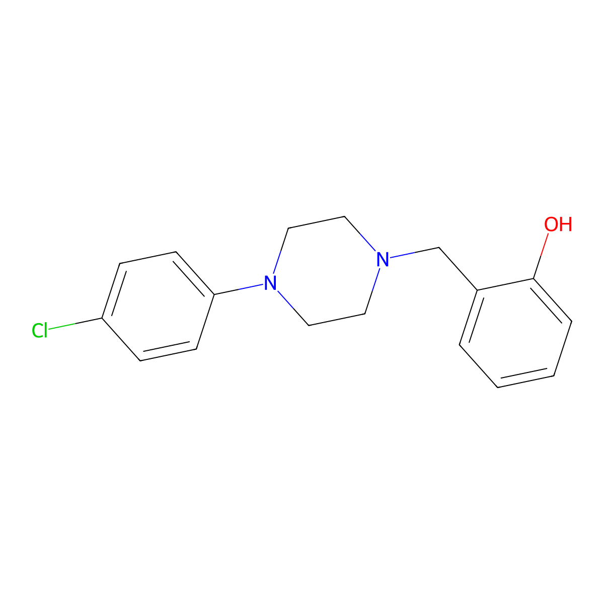2-{[4-(4-Chlorophenyl)piperazin-1-yl]methyl}phenol molecular structure, CAS 1923094-38-5