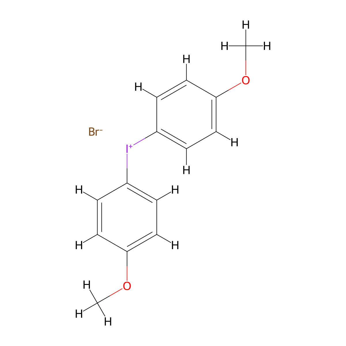 Bis(p-methoxyphenyl)iodonium bromide molecular structure, CAS 19231-06-2