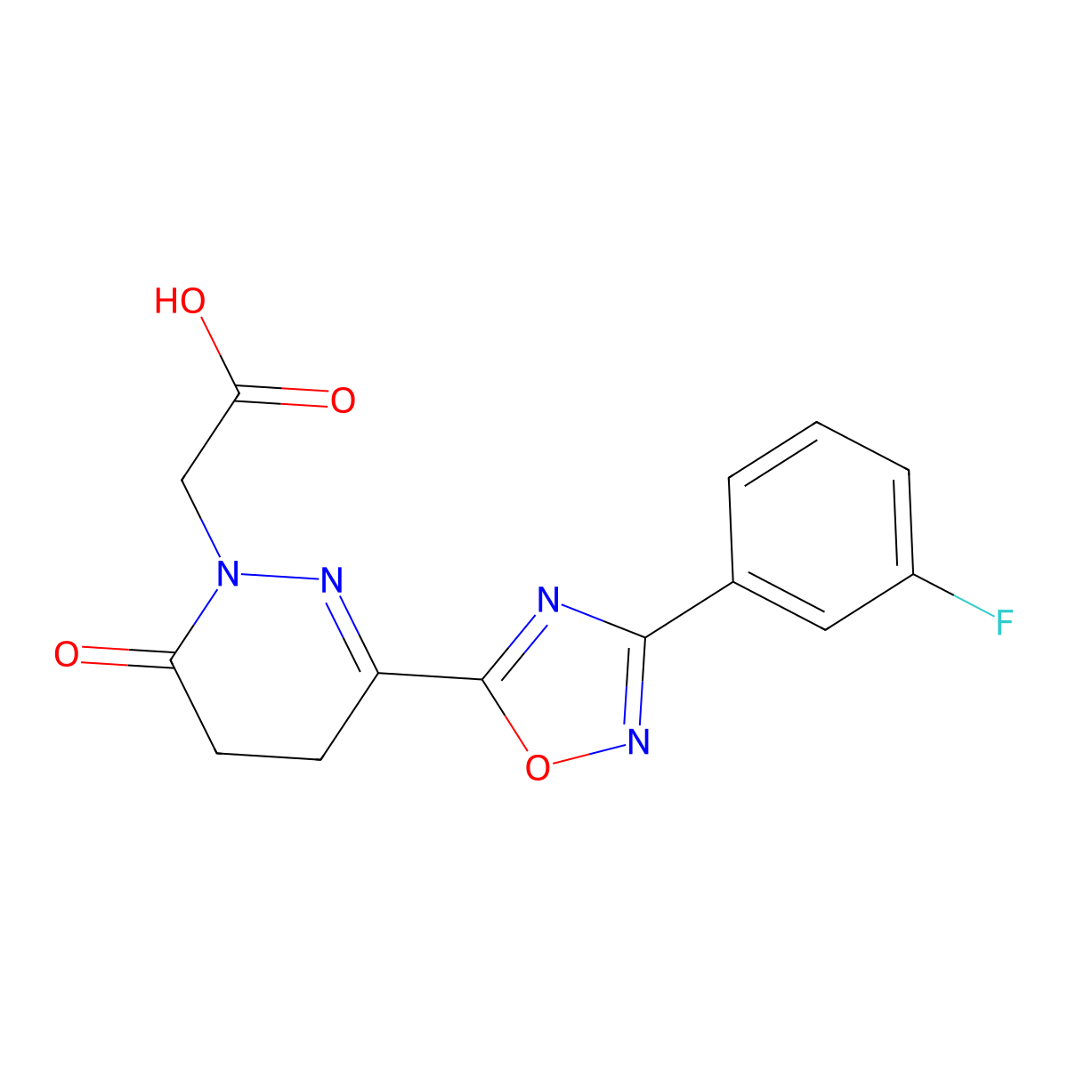 [3-[3-(3-fluorophenyl)-1,2,4-oxadiazol-5-yl]-6-oxo-5,6-dihydropyridazin-1(4H)-yl]acetic acid molecular structure, CAS 1923108-14-8