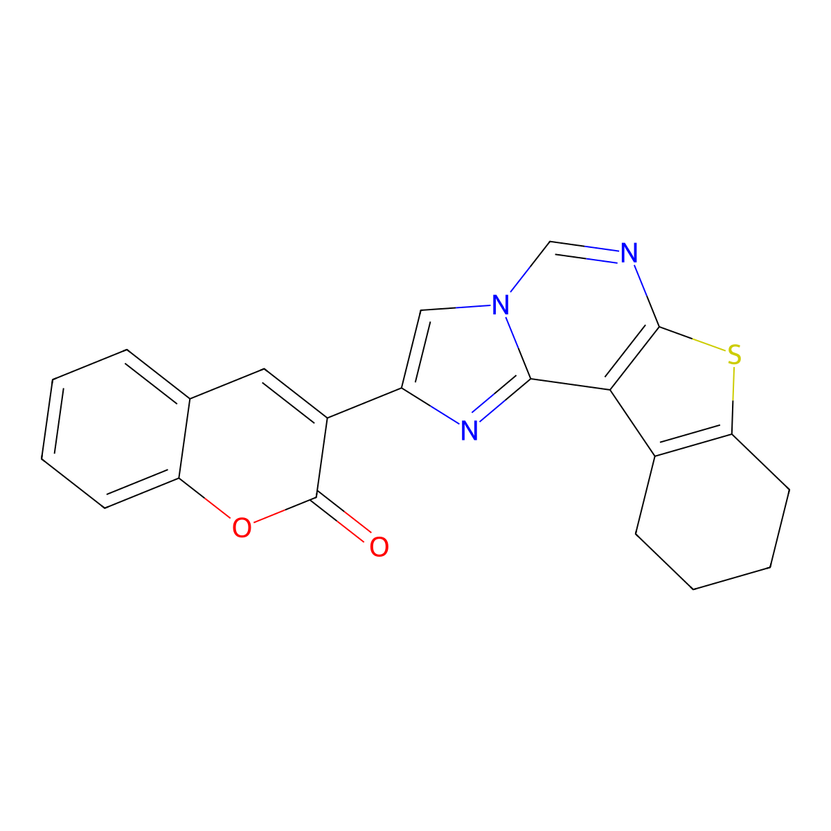 3-(8,9,10,11-tetrahydro[1]benzothieno[3,2-e]imidazo[1,2-c]pyrimidin-2-yl)-2H-chromen-2-one molecular structure, CAS 1923120-04-0