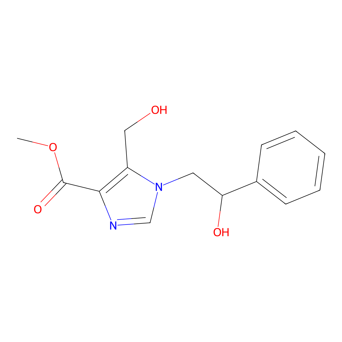methyl 5-(hydroxymethyl)-1-(2-hydroxy-2-phenylethyl)-1H-imidazole-4-carboxylate molecular structure, CAS 1923120-43-7