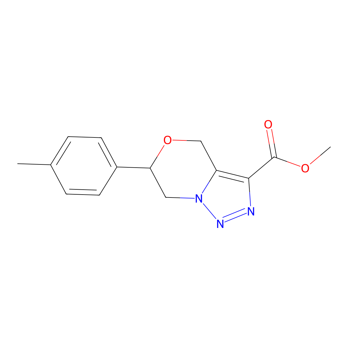methyl 6-(4-methylphenyl)-6,7-dihydro-4H-[1,2,3]triazolo[5,1-c][1,4]oxazine-3-carboxylate molecular structure, CAS 1923120-44-8