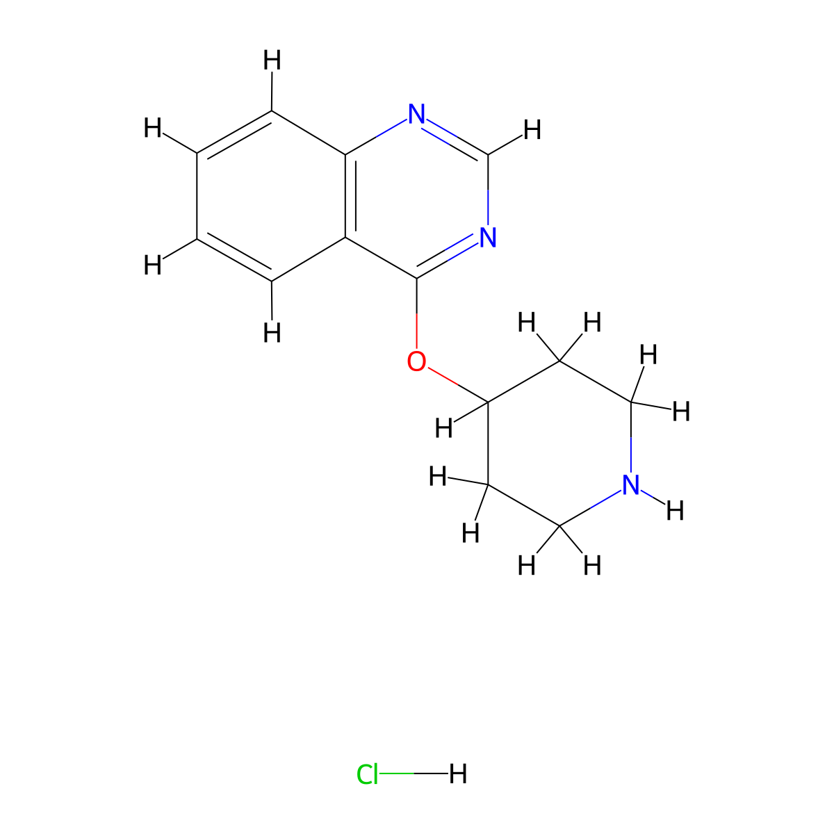 4-(Piperidin-4-yloxy)quinazoline hydrochloride molecular structure, CAS 1923120-58-4