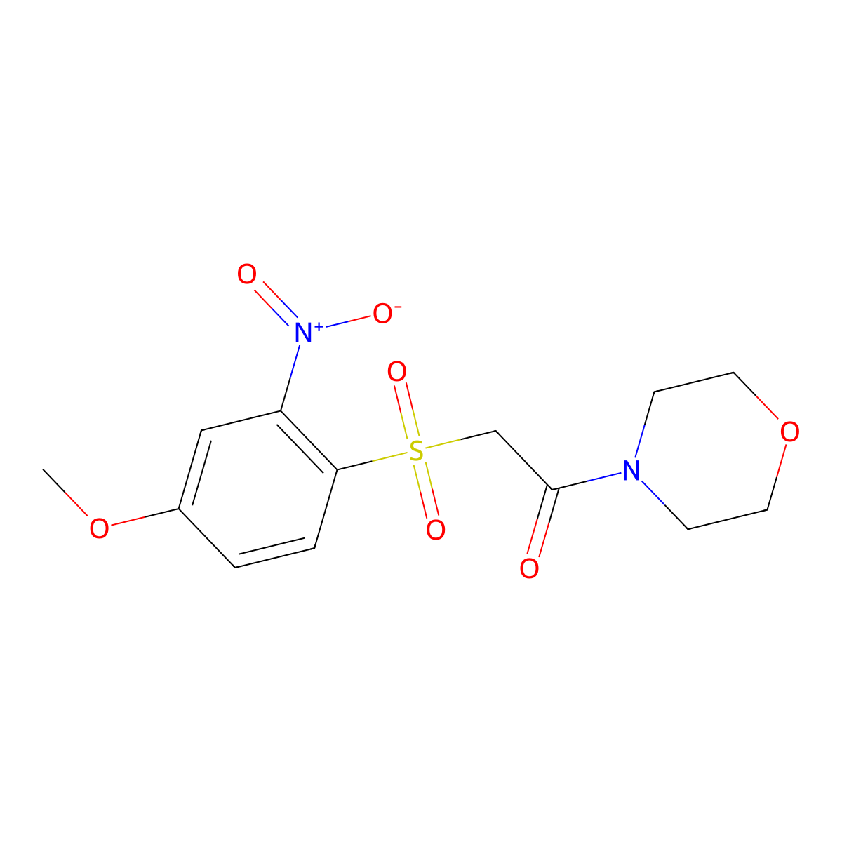4-{[(4-Methoxy-2-nitrophenyl)sulfonyl]acetyl}morpholine molecular structure, CAS 1923126-91-3