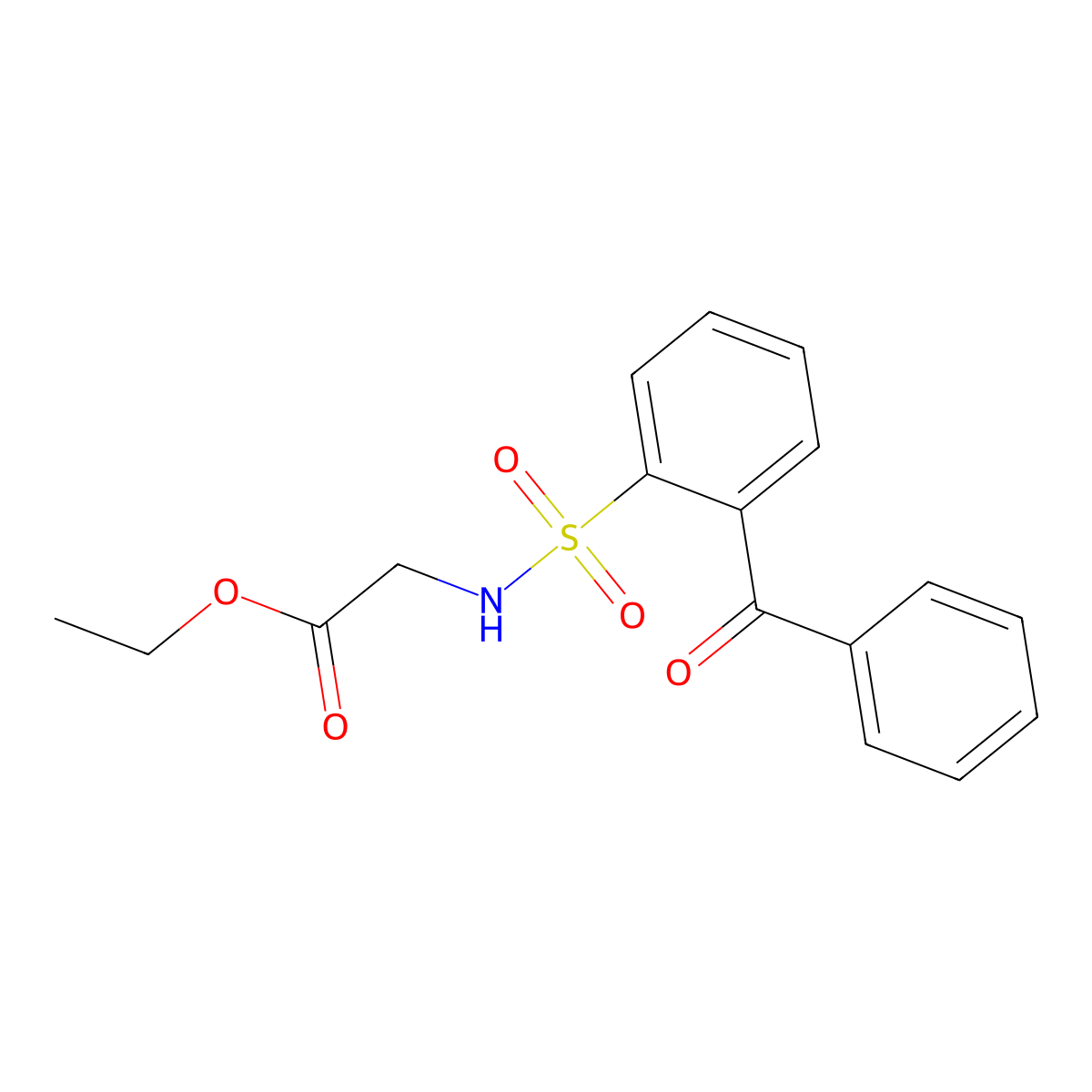 Ethyl 2-(2-benzoylbenzenesulfonamido)acetate molecular structure, CAS 1923126-93-5