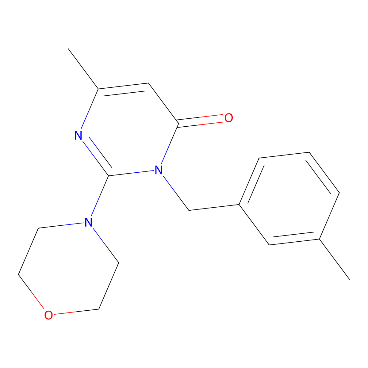 6-methyl-3-(3-methylbenzyl)-2-morpholin-4-ylpyrimidin-4(3H)-one molecular structure, CAS 1923127-01-8