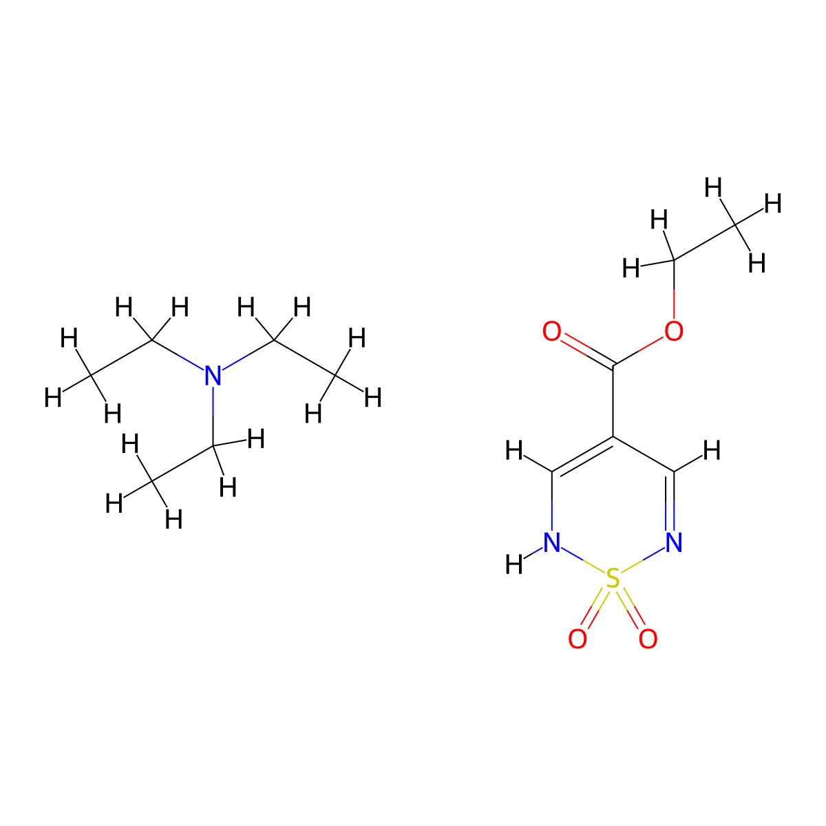 N,N-diethylethanamine;ethyl 1,1-dioxo-2H-1,2,6-thiadiazine-4-carboxylate molecular structure, CAS 1923127-17-6