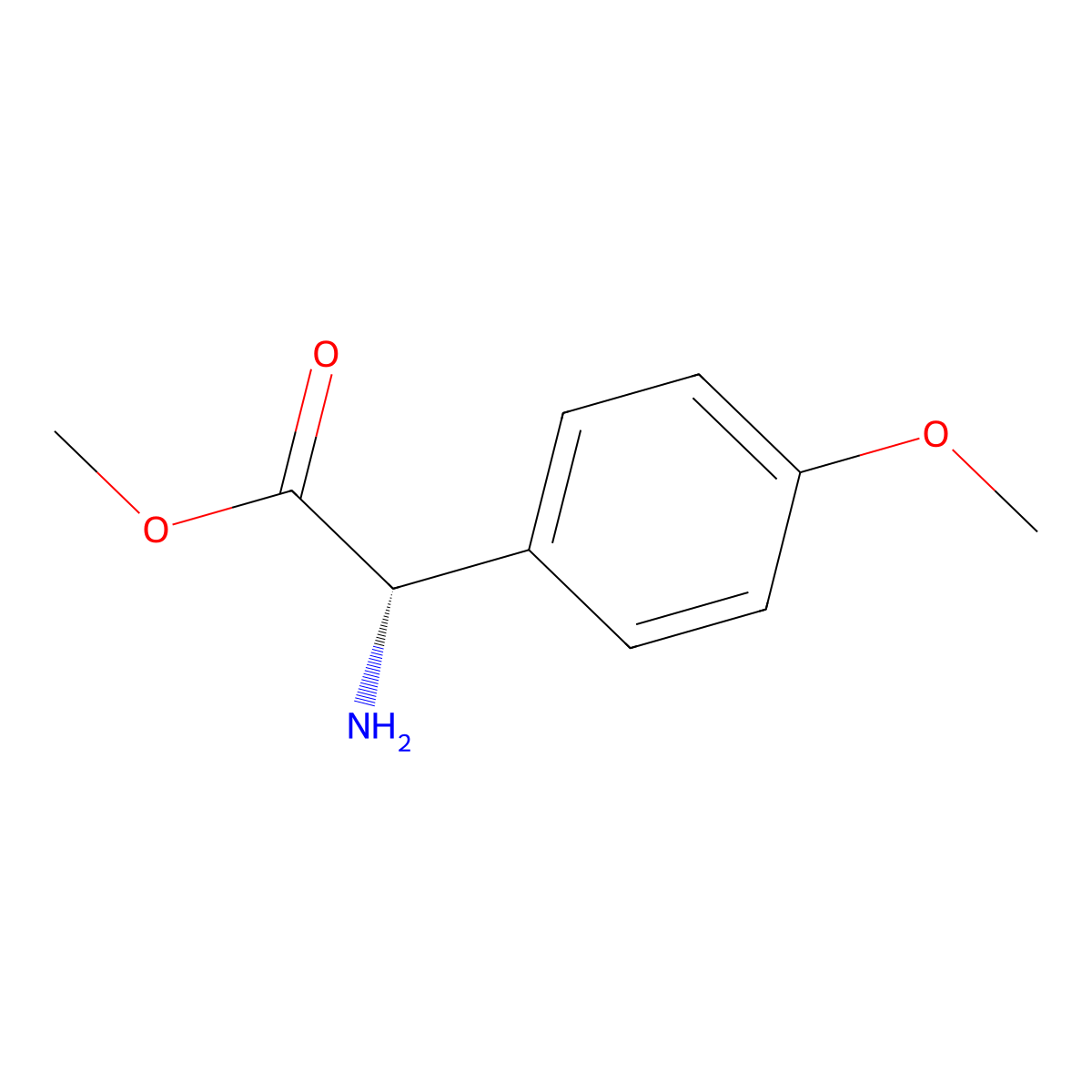 methyl (2S)-2-amino-2-(4-methoxyphenyl)acetate molecular structure, CAS 192313-50-1