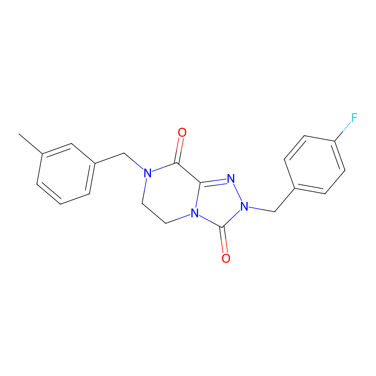 2-(4-fluorobenzyl)-7-(3-methylbenzyl)-6,7-dihydro[1,2,4]triazolo[4,3-a]pyrazine-3,8(2H,5H)-dione molecular structure, CAS 1923133-04-3