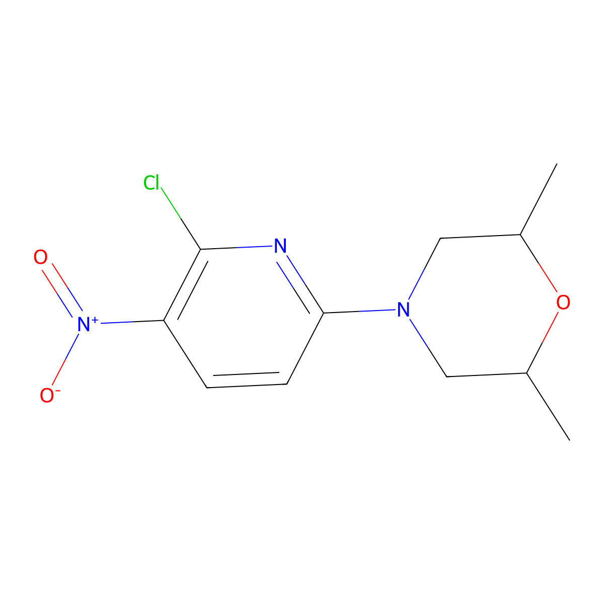 4-(6-Chloro-5-nitropyridin-2-yl)-2,6-dimethylmorpholine molecular structure, CAS 1923133-06-5