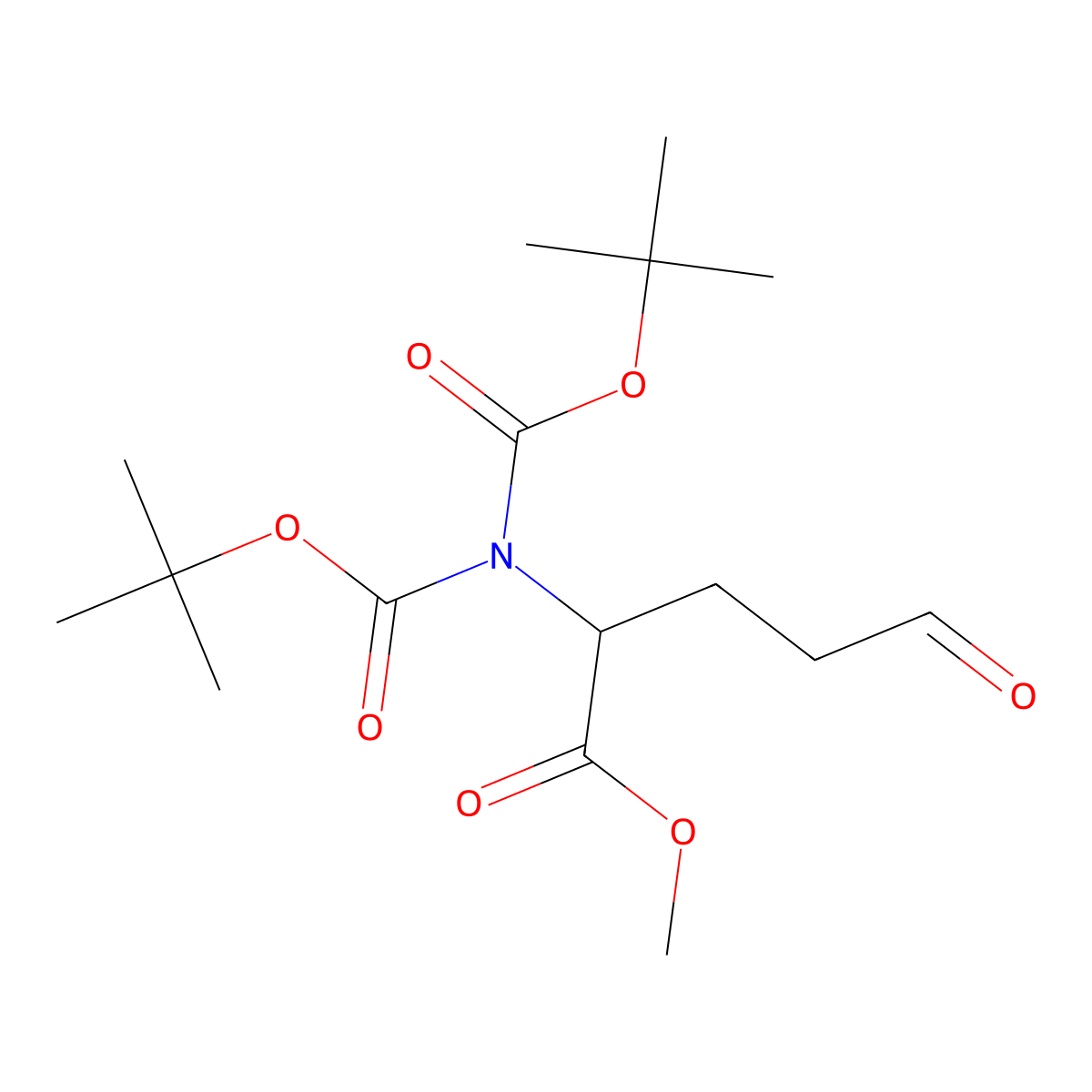 methyl (2S)-2-{bis[(tert-butoxy)carbonyl]amino}-5-oxopentanoate molecular structure, CAS 192314-71-9