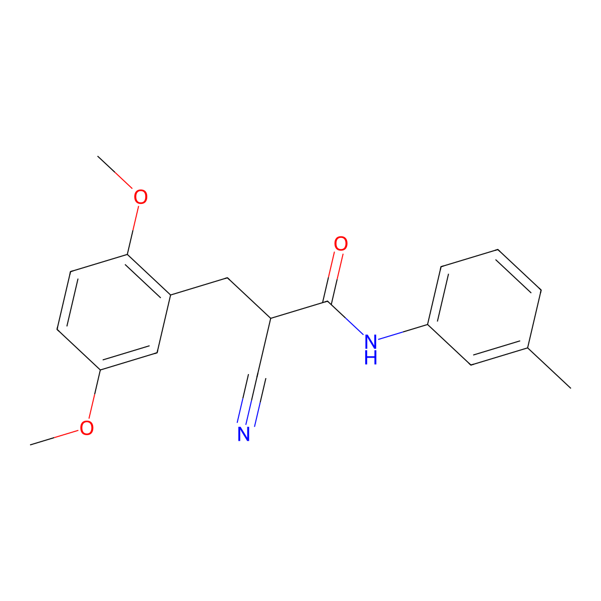 2-cyano-3-(2,5-dimethoxyphenyl)-N-(3-methylphenyl)propanamide molecular structure, CAS 1923140-01-5