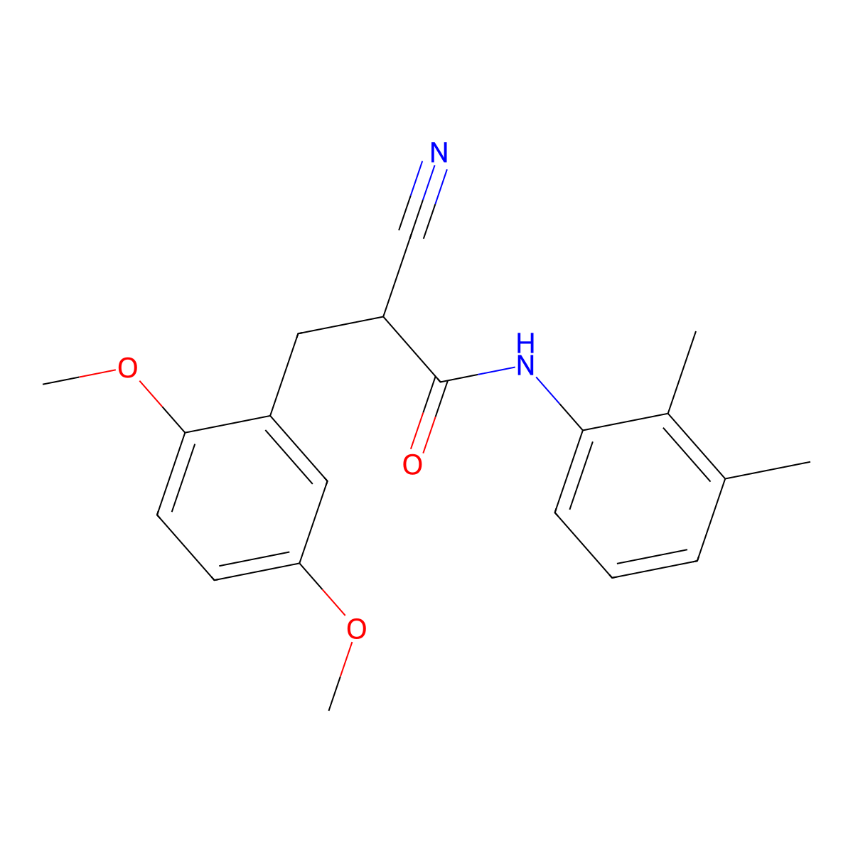 2-cyano-3-(2,5-dimethoxyphenyl)-N-(2,3-dimethylphenyl)propanamide molecular structure, CAS 1923140-04-8
