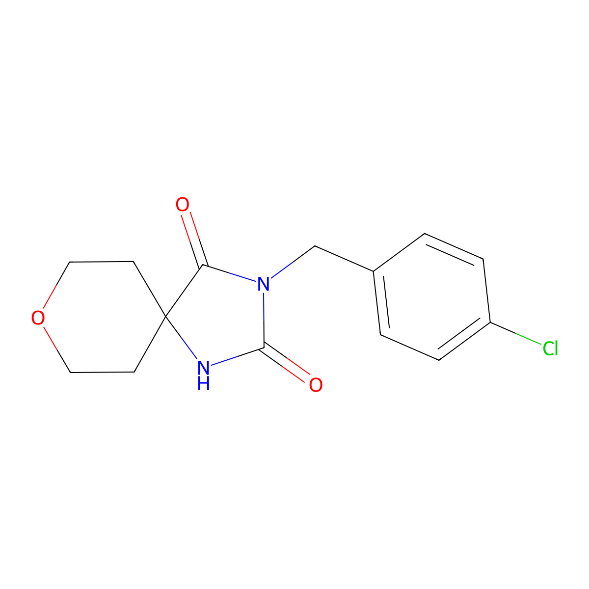 3-(4-Chlorobenzyl)-8-oxa-1,3-diazaspiro[4.5]decane-2,4-dione molecular structure, CAS 1923140-26-4