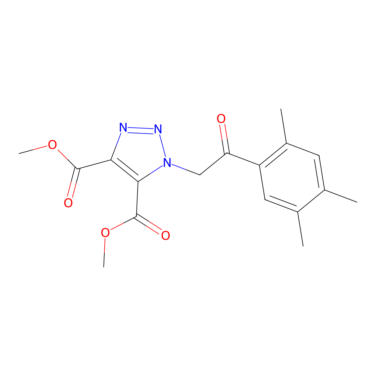 dimethyl 1-[2-oxo-2-(2,4,5-trimethylphenyl)ethyl]-1H-1,2,3-triazole-4,5-dicarboxylate molecular structure, CAS 1923140-29-7
