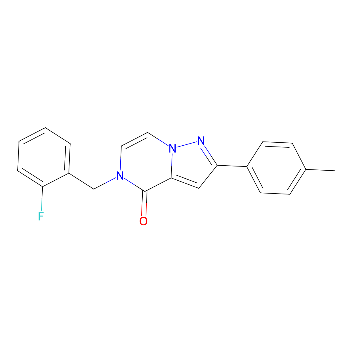 5-(2-fluorobenzyl)-2-(4-methylphenyl)pyrazolo[1,5-a]pyrazin-4(5H)-one molecular structure, CAS 1923140-31-1