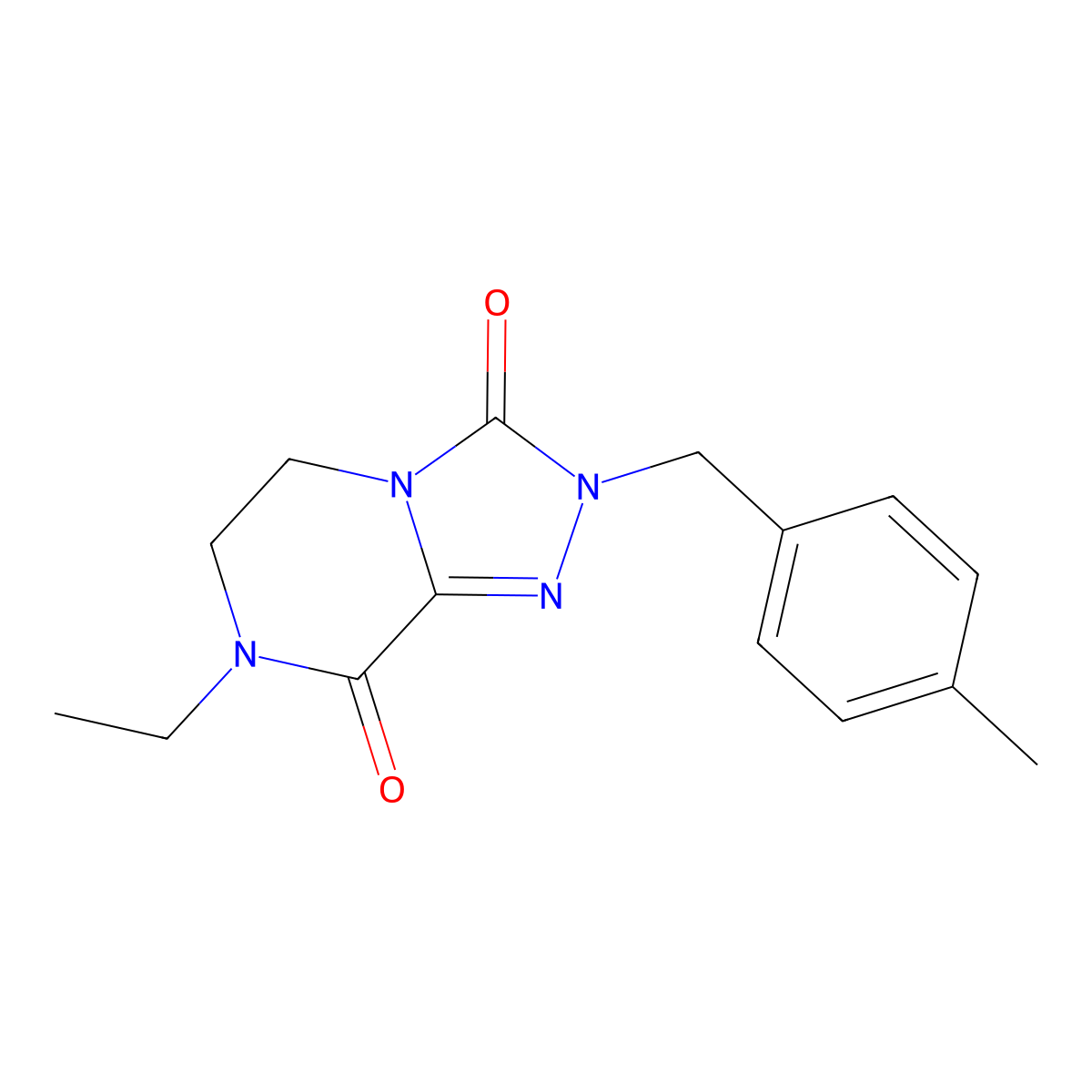 7-ethyl-2-(4-methylbenzyl)-6,7-dihydro[1,2,4]triazolo[4,3-a]pyrazine-3,8(2H,5H)-dione molecular structure, CAS 1923140-43-5