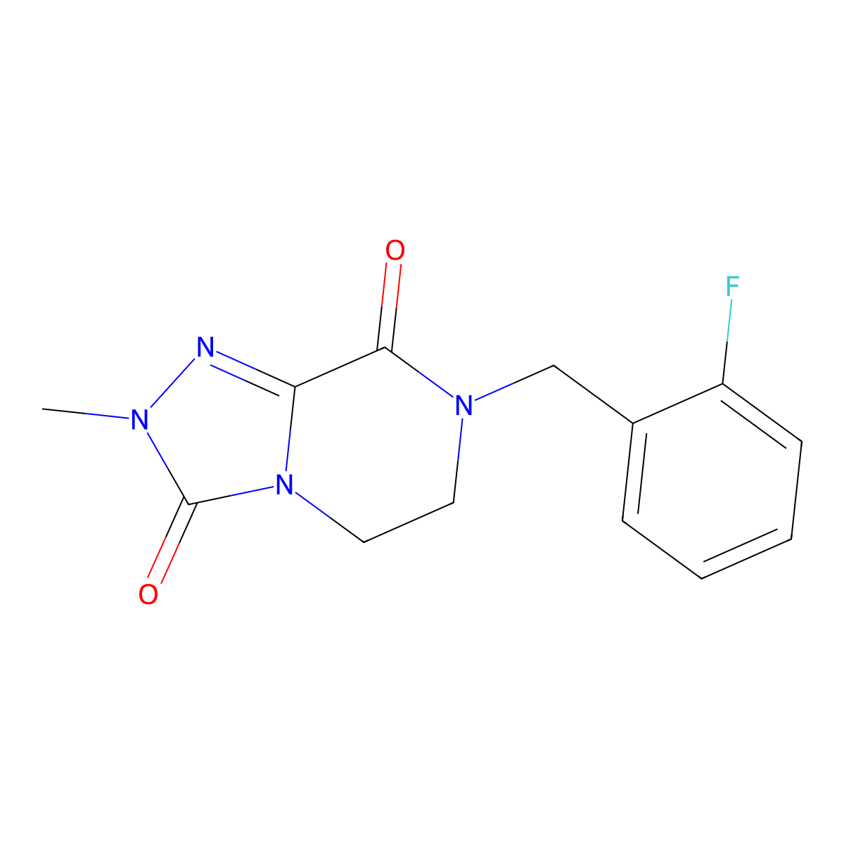 7-(2-fluorobenzyl)-2-methyl-6,7-dihydro[1,2,4]triazolo[4,3-a]pyrazine-3,8(2H,5H)-dione molecular structure, CAS 1923140-66-2