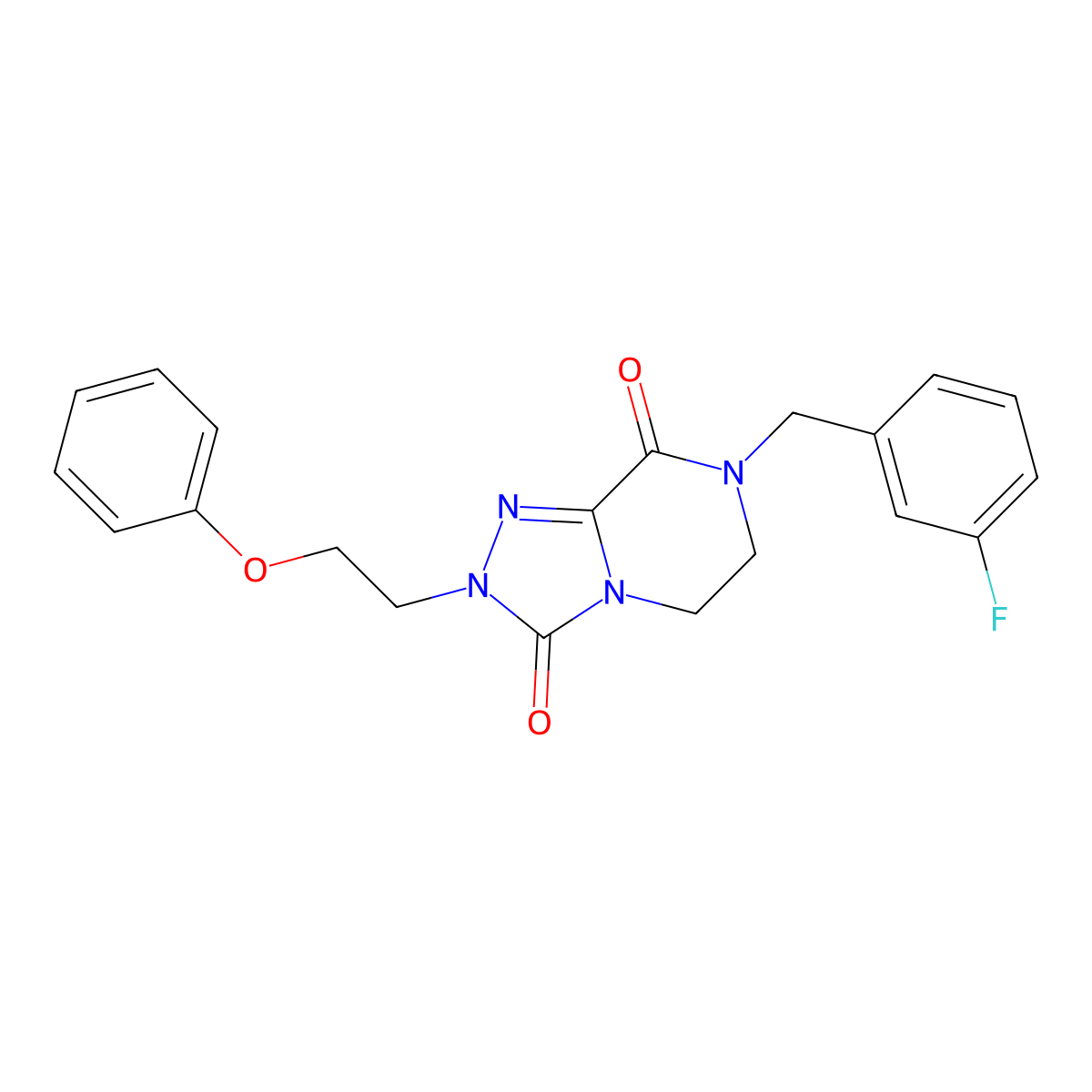 7-(3-fluorobenzyl)-2-(2-phenoxyethyl)-6,7-dihydro[1,2,4]triazolo[4,3-a]pyrazine-3,8(2H,5H)-dione molecular structure, CAS 1923141-42-7