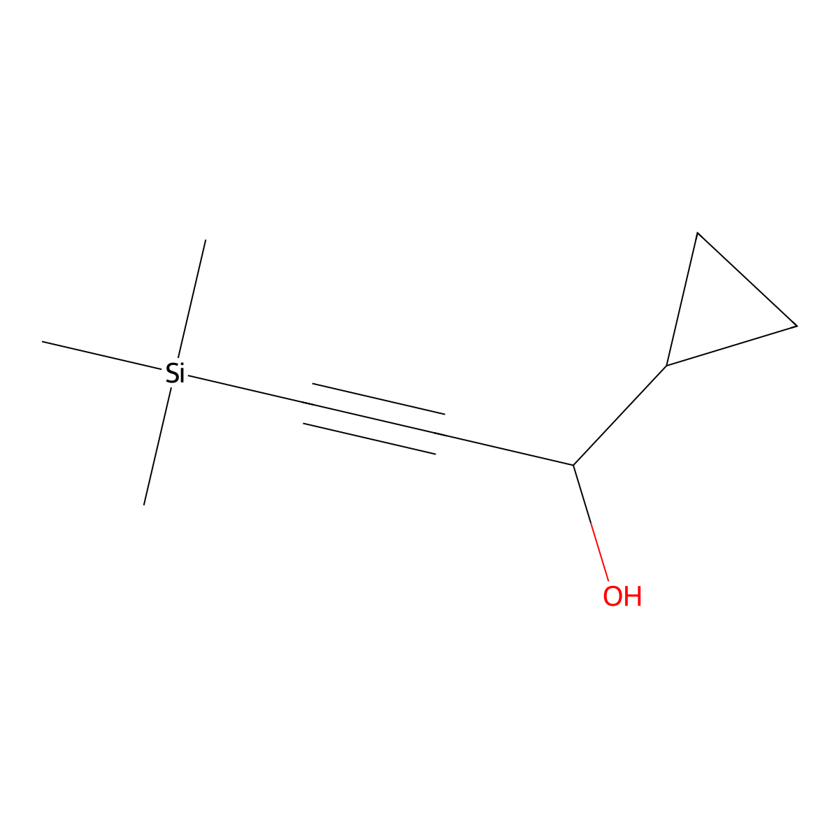 1-Cyclopropyl-3-(trimethylsilyl)prop-2-yn-1-ol molecular structure, CAS 192315-00-7