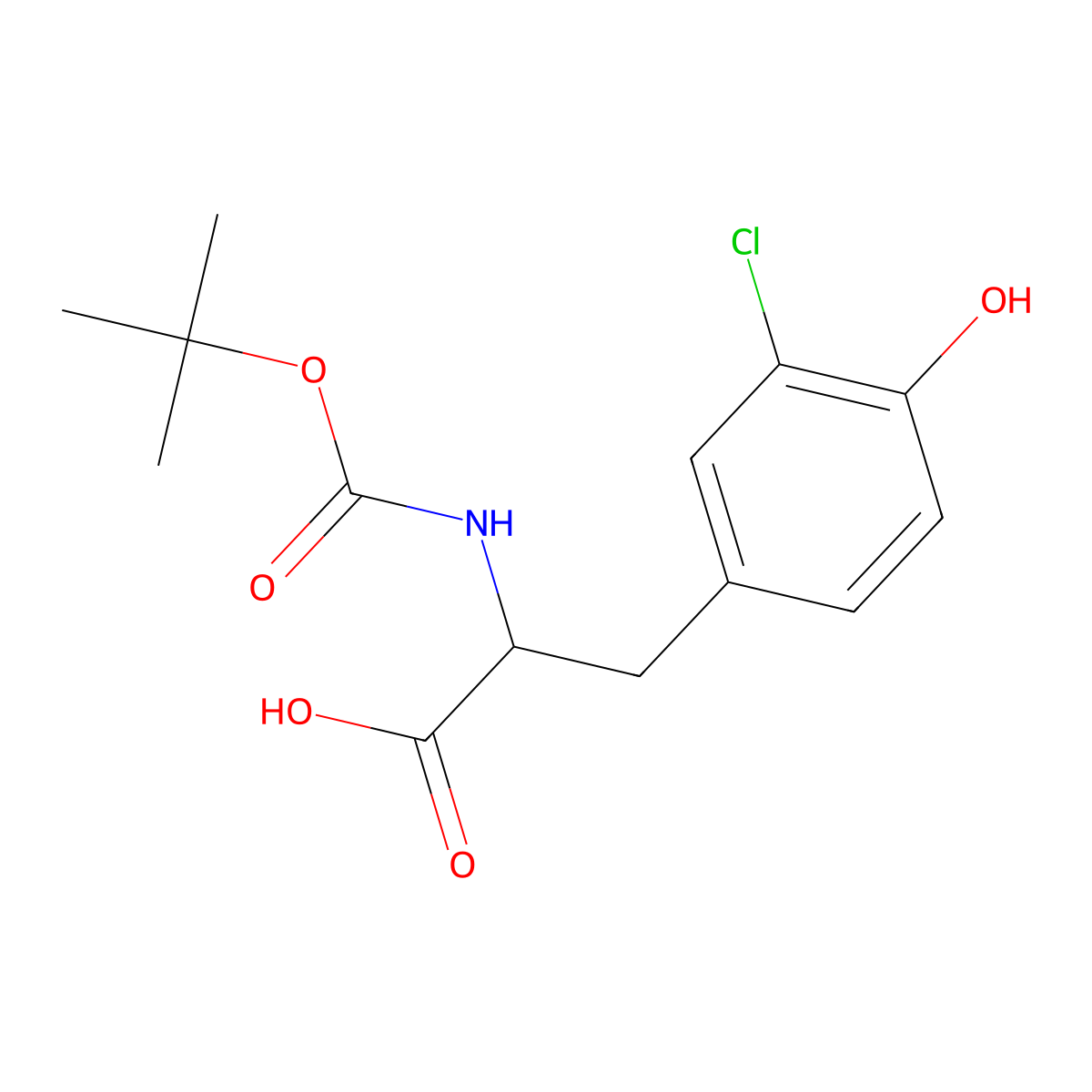Boc-3-chloro-L-tyrosine molecular structure, CAS 192315-36-9
