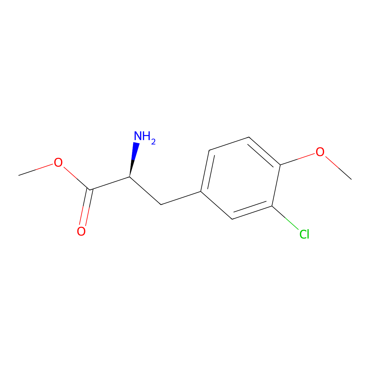 Methyl (S)-2-amino-3-(3-chloro-4-methoxyphenyl)propanoate molecular structure, CAS 192315-38-1