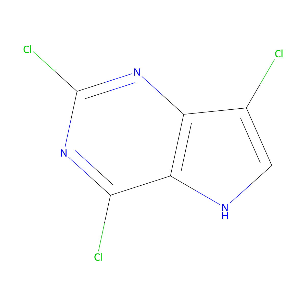 2,4,7-Trichloro-5H-pyrrolo[3,2-d]pyrimidine molecular structure, CAS 1923177-10-9