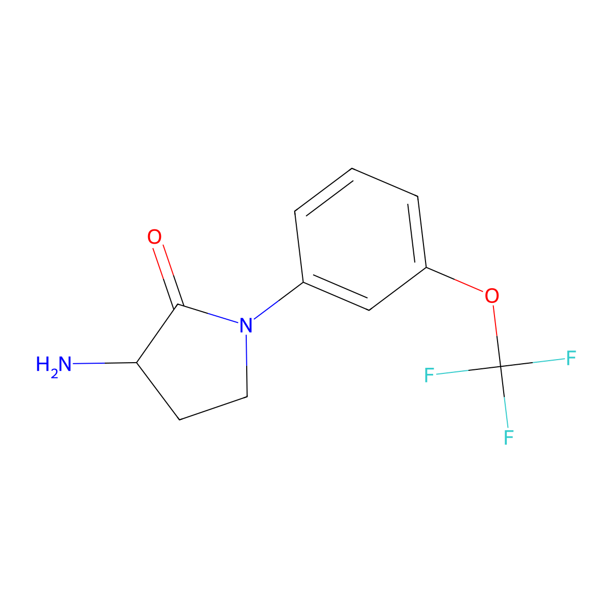 3-Amino-1-[3-(trifluoromethoxy)phenyl]pyrrolidin-2-one molecular structure, CAS 192318-32-4