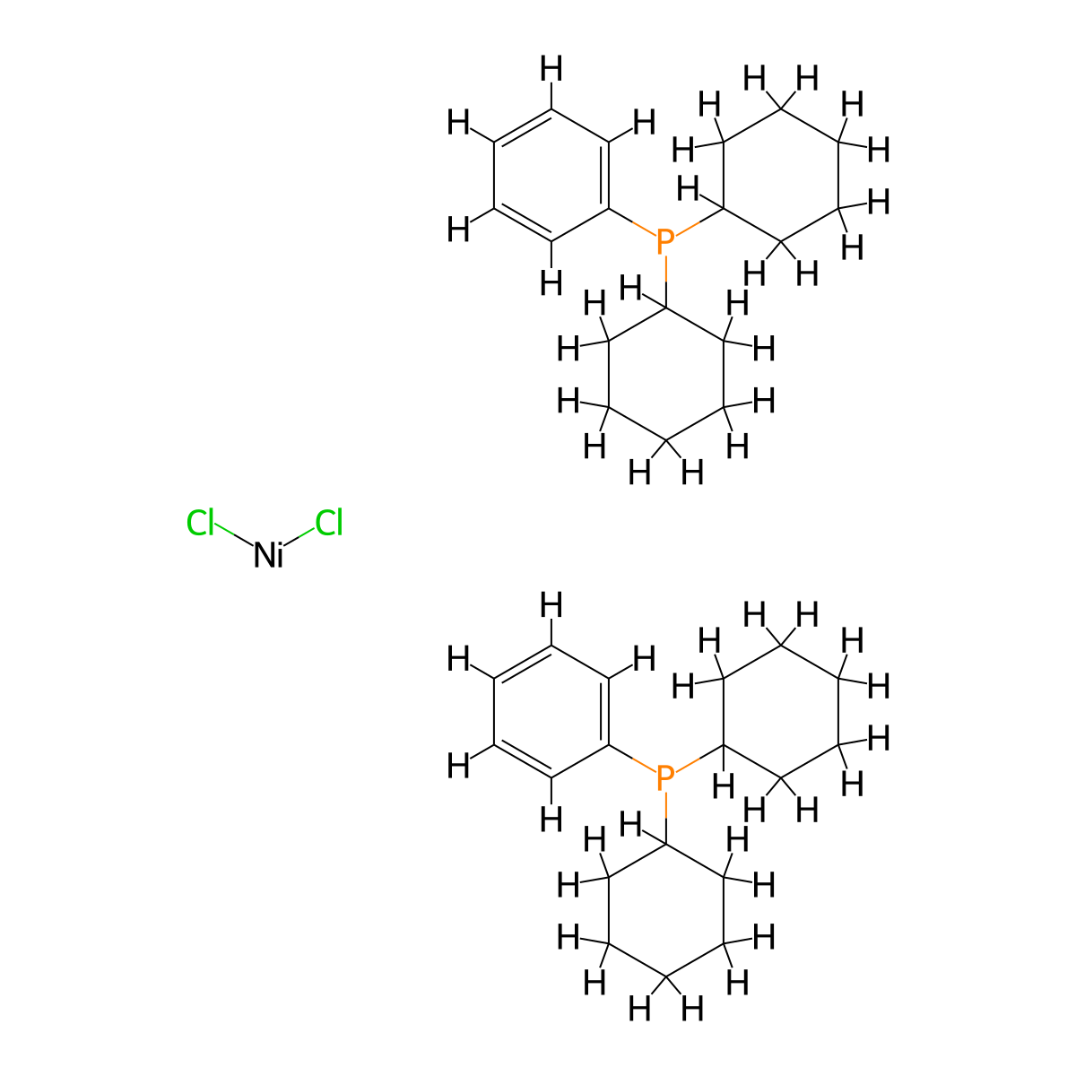 Dichlorobis(dicyclohexylphenylphosphine)nickel(II) molecular structure, CAS 19232-03-2