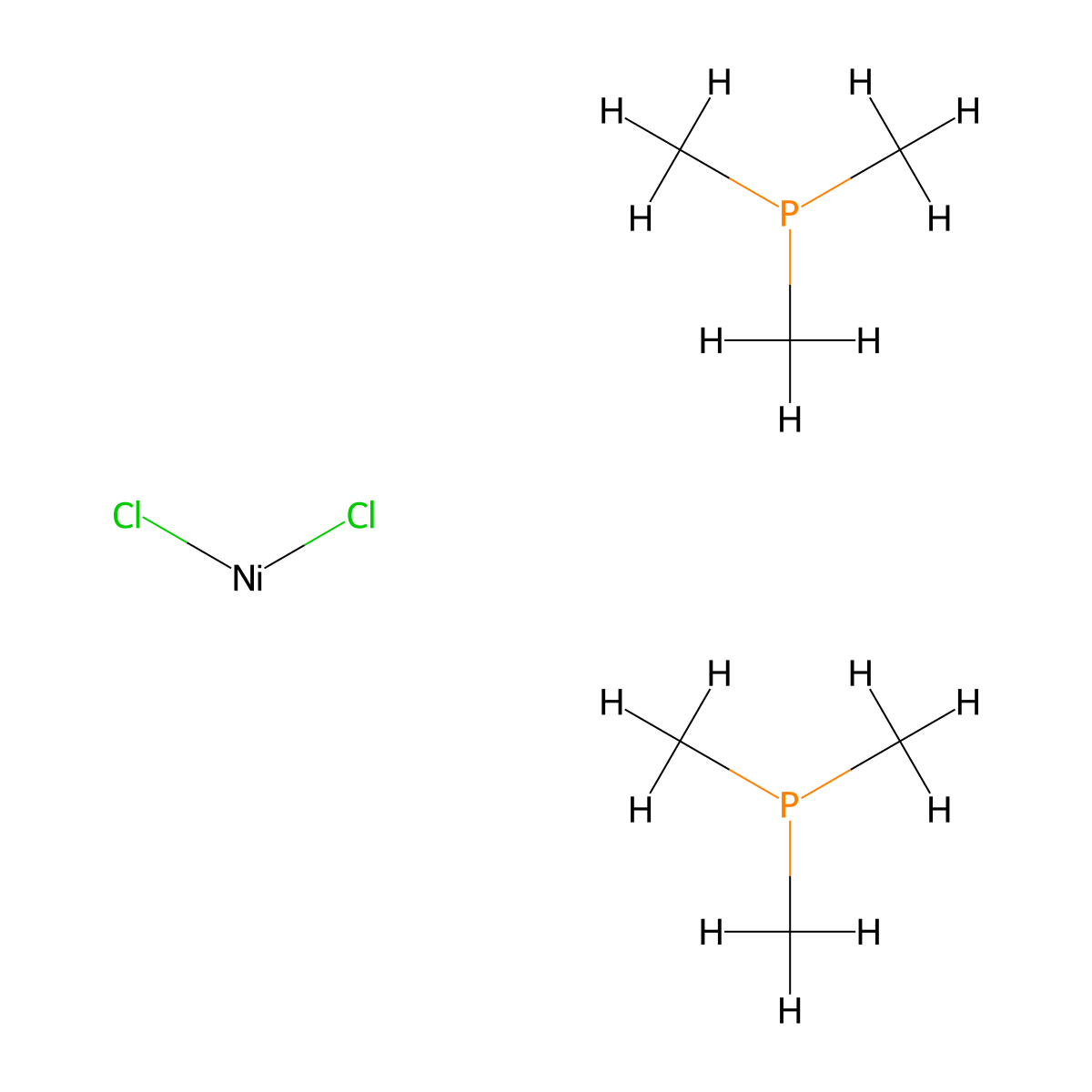 Dichlorobis(trimethylphosphine)nickel(II) , Dichlorobis(trimethylphosphine)nickel(II) molecular structure, CAS 19232-05-4