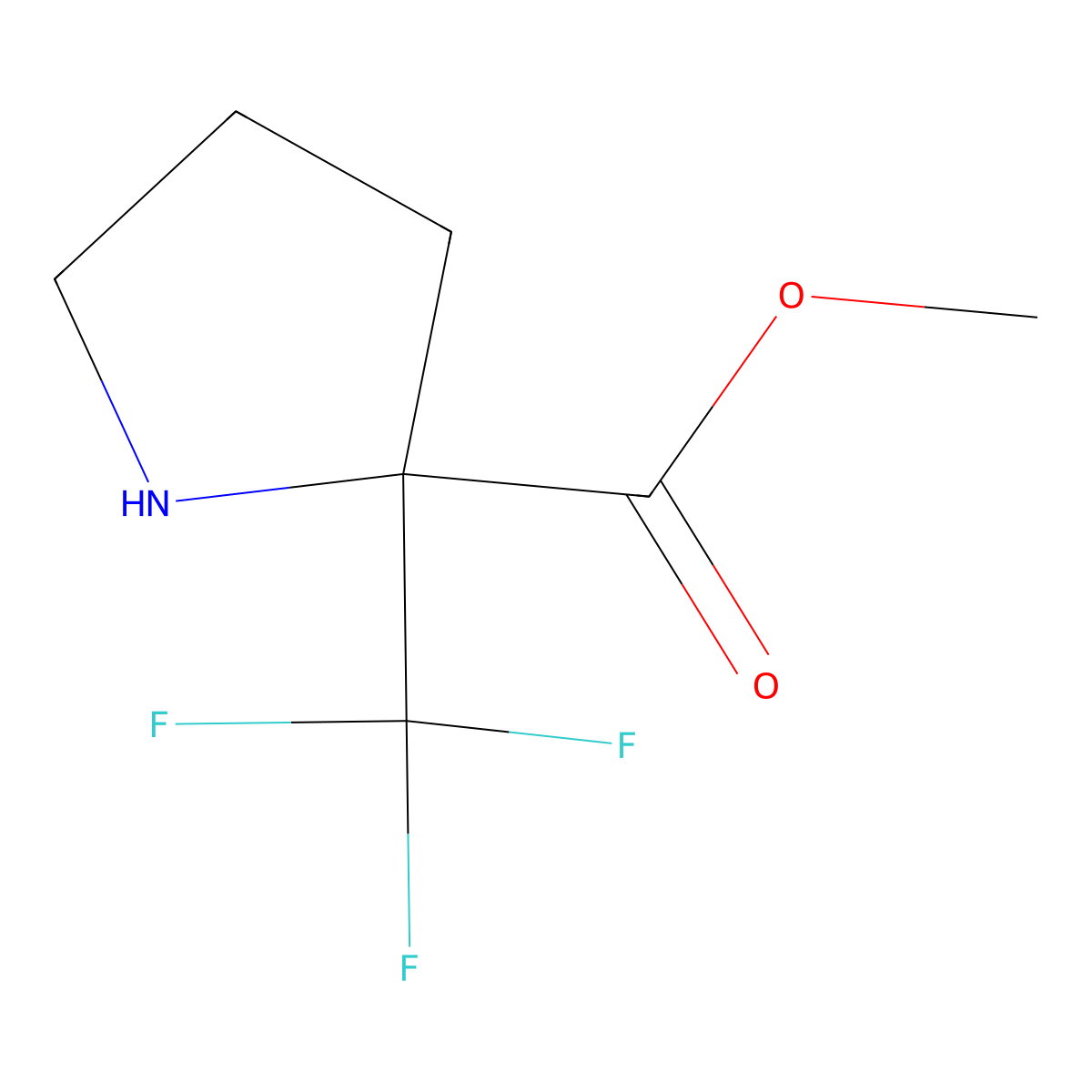 methyl (2S)-2-(trifluoromethyl)pyrrolidine-2-carboxylate molecular structure, CAS 1923203-83-1