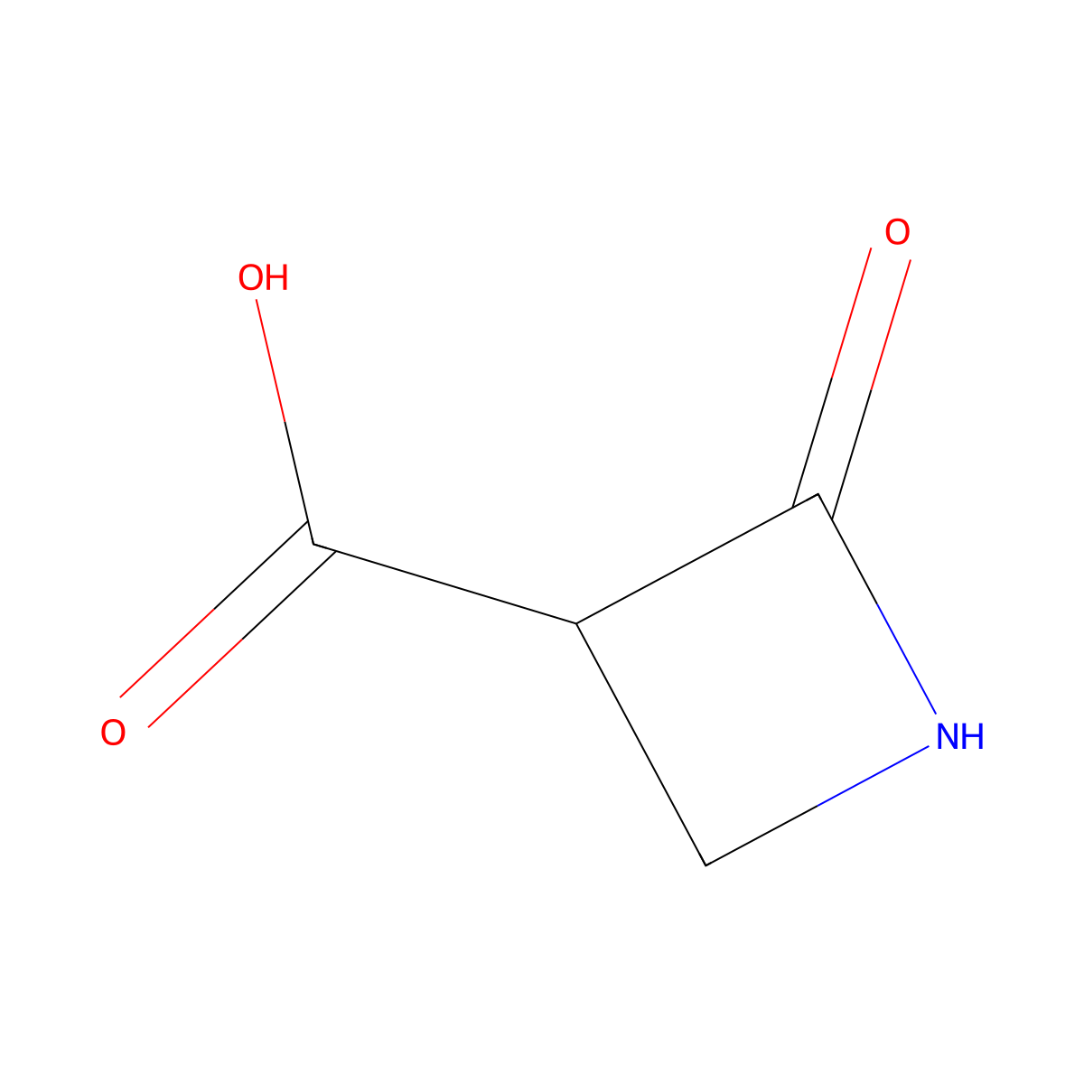 (3R)-2-oxoazetidine-3-carboxylic acid molecular structure, CAS 1923206-93-2