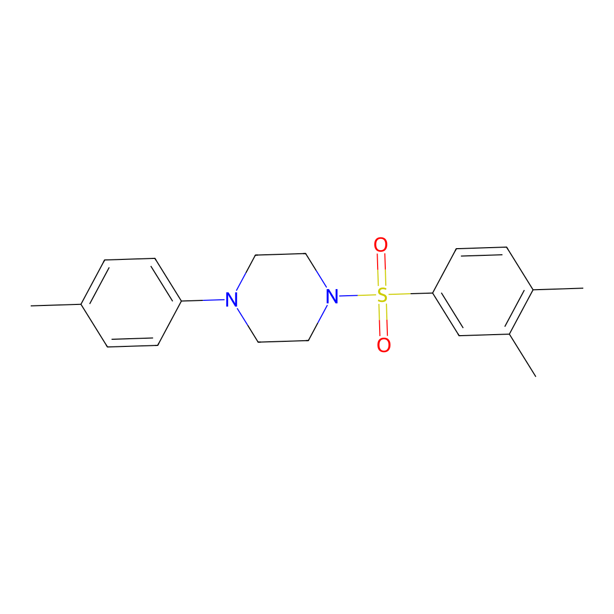 1-(3,4-Dimethylbenzenesulfonyl)-4-(4-methylphenyl)piperazine molecular structure, CAS 1923215-29-5