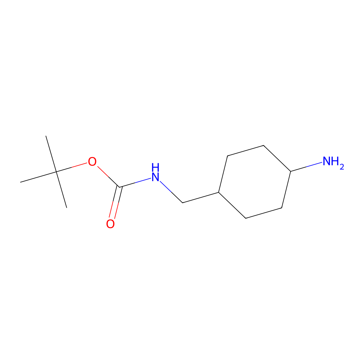 1,1-Dimethylethyl N-((4-aminocyclohexyl)methyl)carbamate molecular structure, CAS 192323-07-2