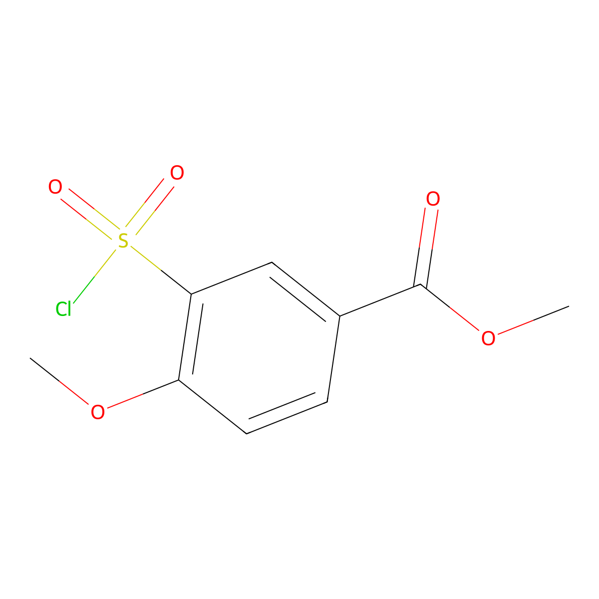 Methyl 3-(chlorosulfonyl)-4-methoxybenzoate molecular structure, CAS 192323-12-9
