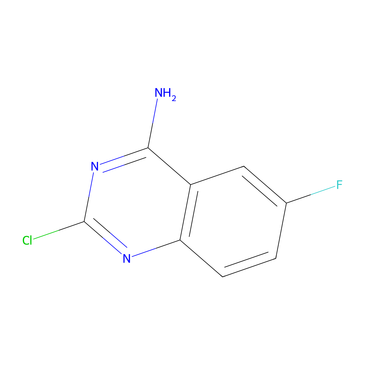 2-Chloro-6-fluoroquinazolin-4-amine molecular structure, CAS 192323-44-7