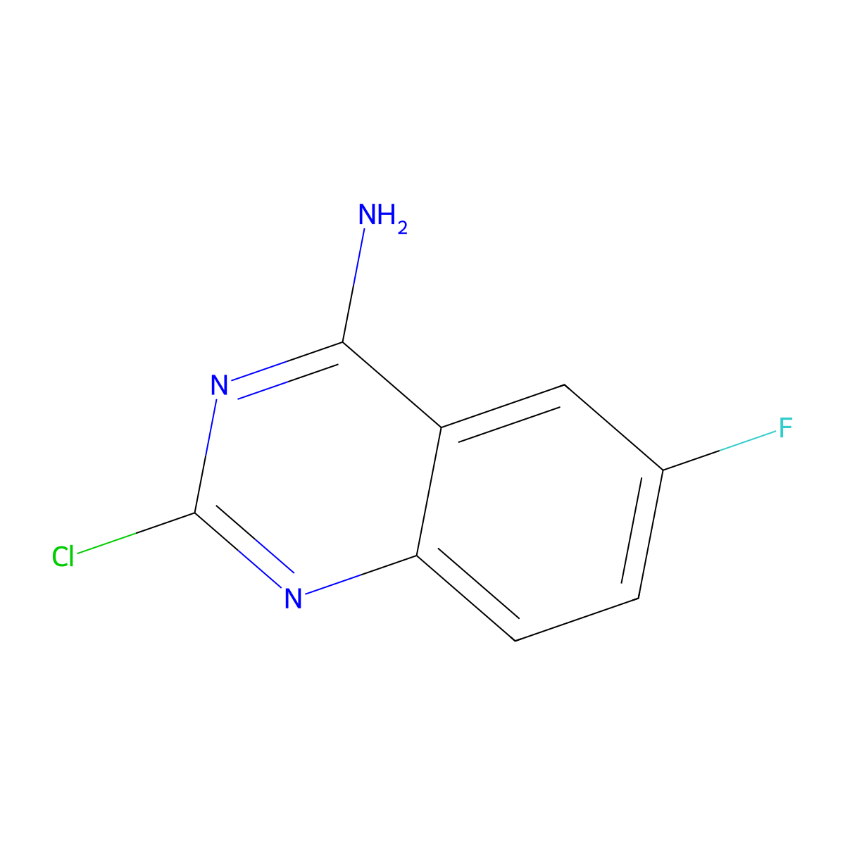 2-Chloro-6-fluoroquinazolin-4-amine molecular structure, CAS 192323-44-7