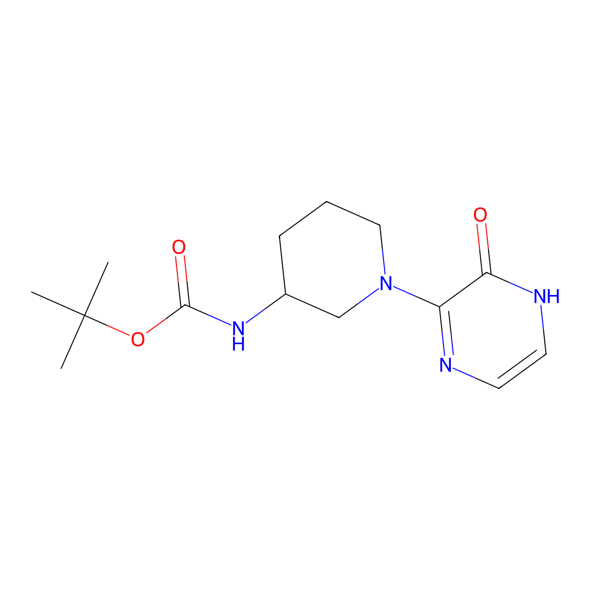 Tert-butyl [1-(3-oxo-3,4-dihydropyrazin-2-yl)piperidin-3-yl]carbamate molecular structure, CAS 1923237-08-4