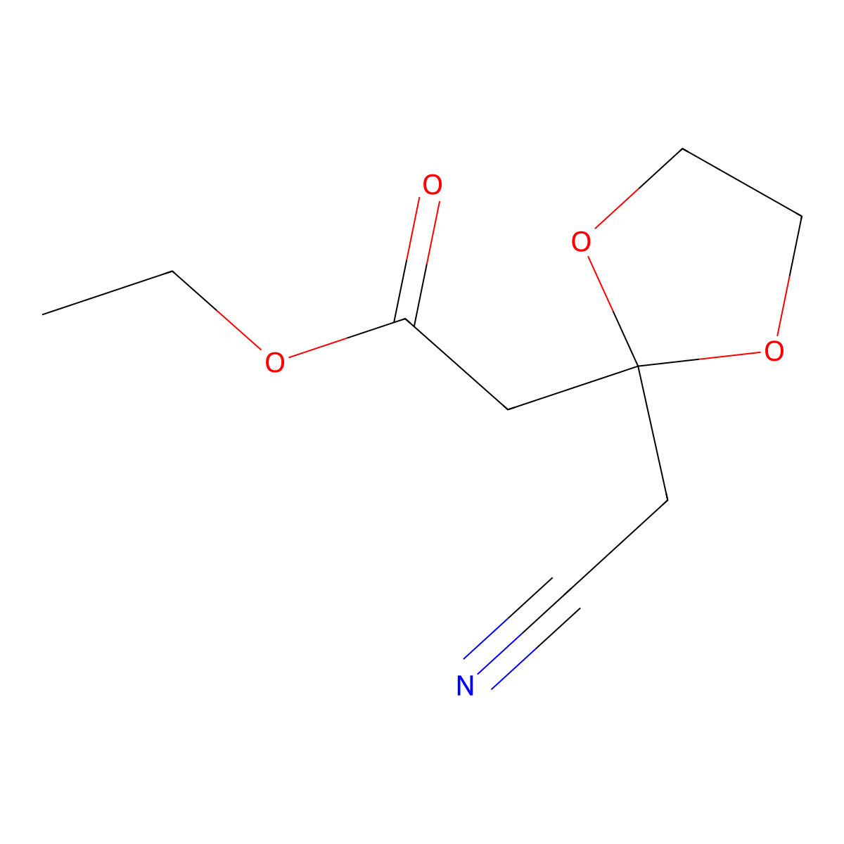 Ethyl 2-[2-(cyanomethyl)-1,3-dioxolan-2-yl]acetate molecular structure, CAS 1923238-67-8