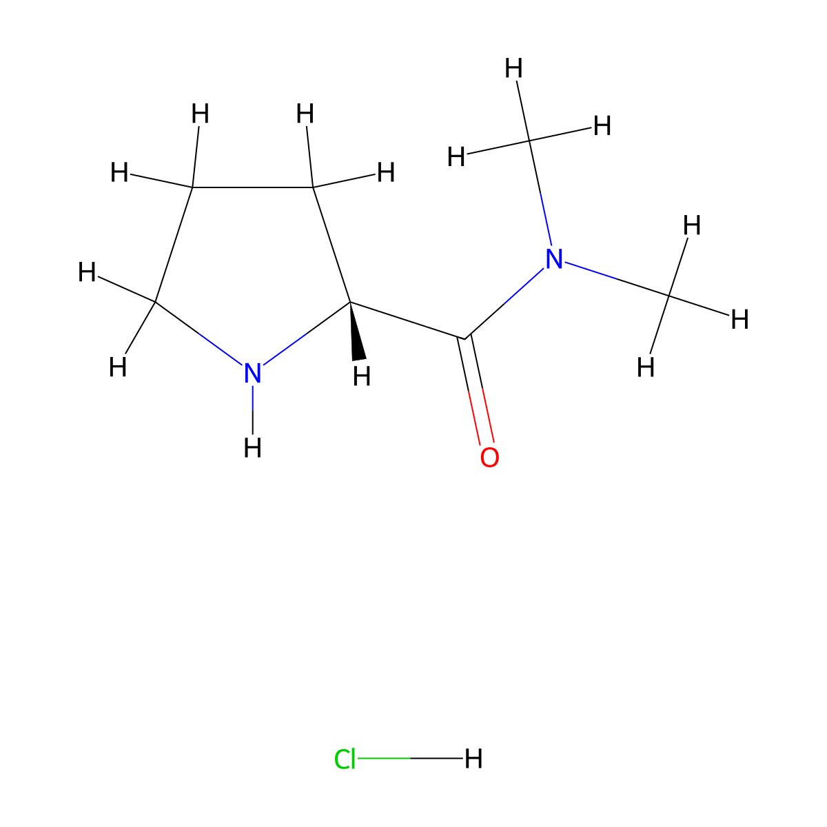 N,N-dimethyl-D-prolinamide hydrochloride molecular structure, CAS 1923269-00-4