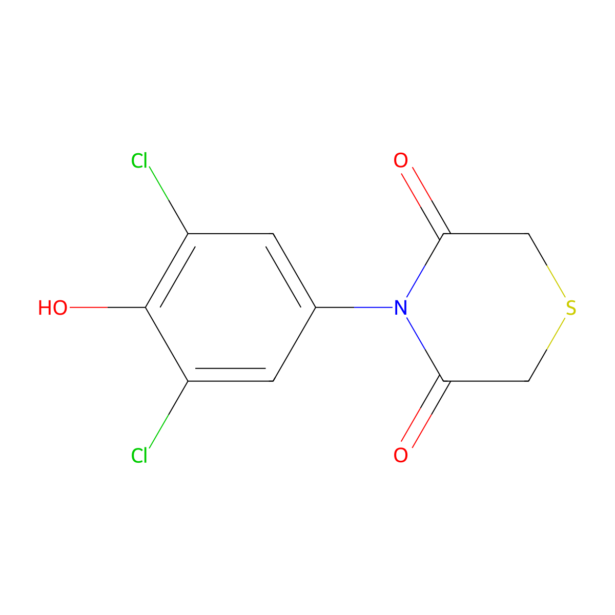 4-(3,5-Dichloro-4-hydroxyphenyl)thiomorpholine-3,5-dione molecular structure, CAS 1923296-28-9