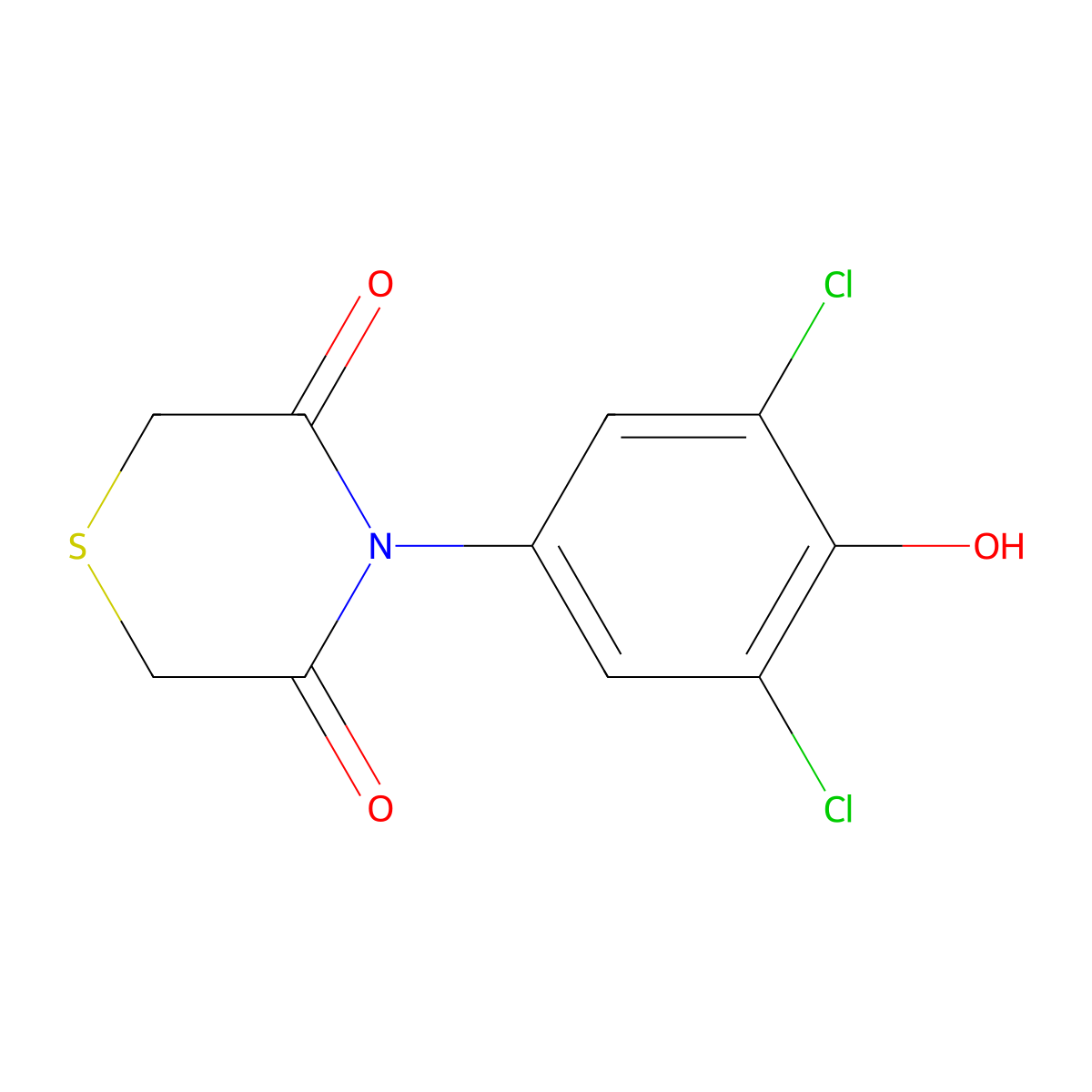 4-(3,5-Dichloro-4-hydroxyphenyl)thiomorpholine-3,5-dione molecular structure, CAS 1923296-28-9