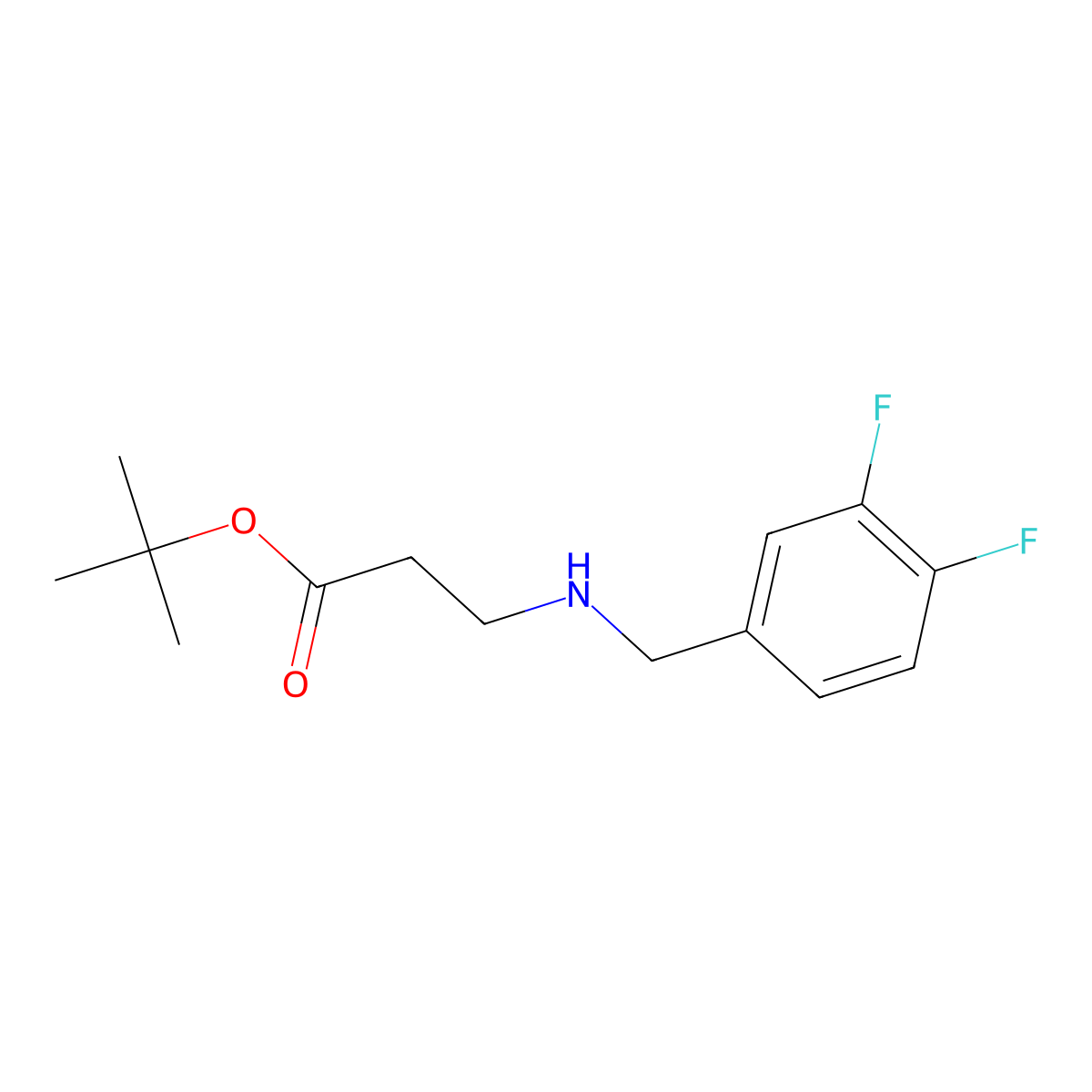 Tert-butyl 3-{[(3,4-difluorophenyl)methyl]amino}propanoate molecular structure, CAS 1923322-71-7