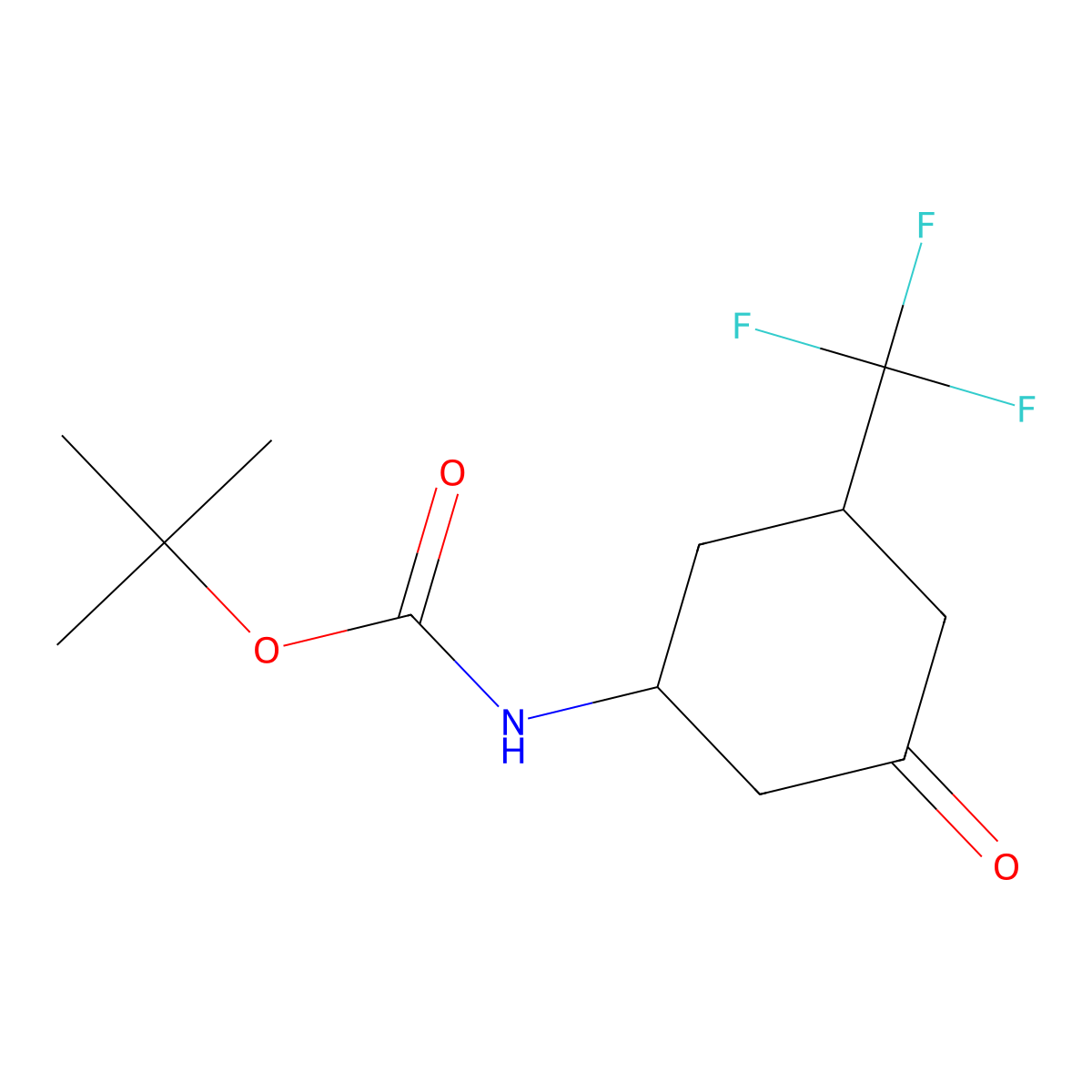 tert-butyl N-[3-oxo-5-(trifluoromethyl)cyclohexyl]carbamate molecular structure, CAS 1923335-40-3