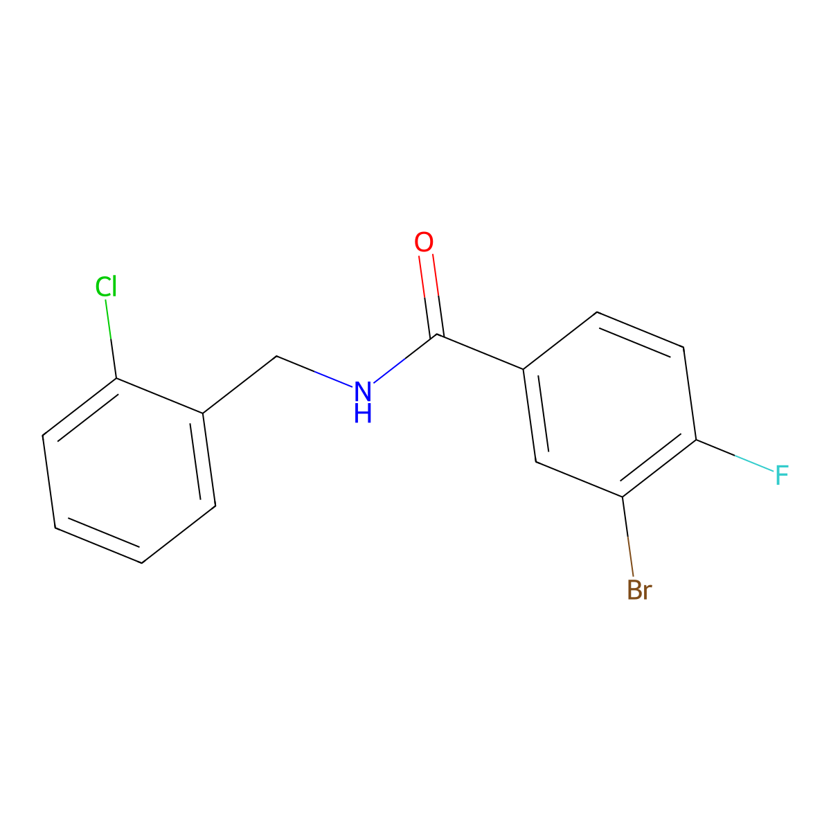 3-Bromo-N-[(2-chlorophenyl)methyl]-4-fluorobenzamide molecular structure, CAS 1923355-82-1