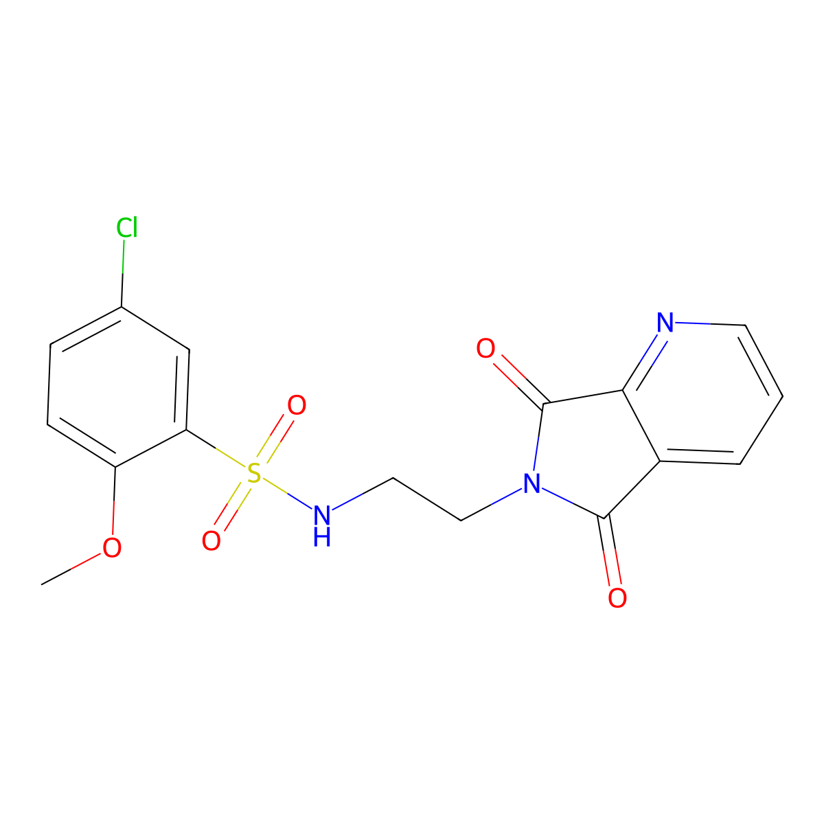 5-chloro-N-(2-(5,7-dioxo-5H-pyrrolo[3,4-b]pyridin-6(7H)-yl)ethyl)-2-methoxybenzenesulfonamide molecular structure, CAS 1923375-72-7