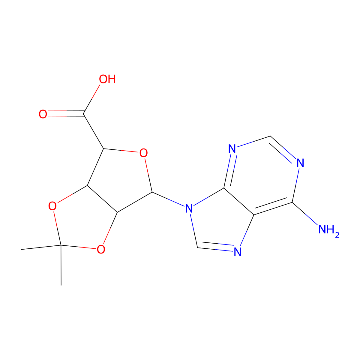 4-(6-Aminopurin-9-yl)-2,2-dimethyl-3a,4,6,6a-tetrahydrofuro[3,4-d][1,3]dioxole-6-carboxylic acid molecular structure, CAS 19234-66-3