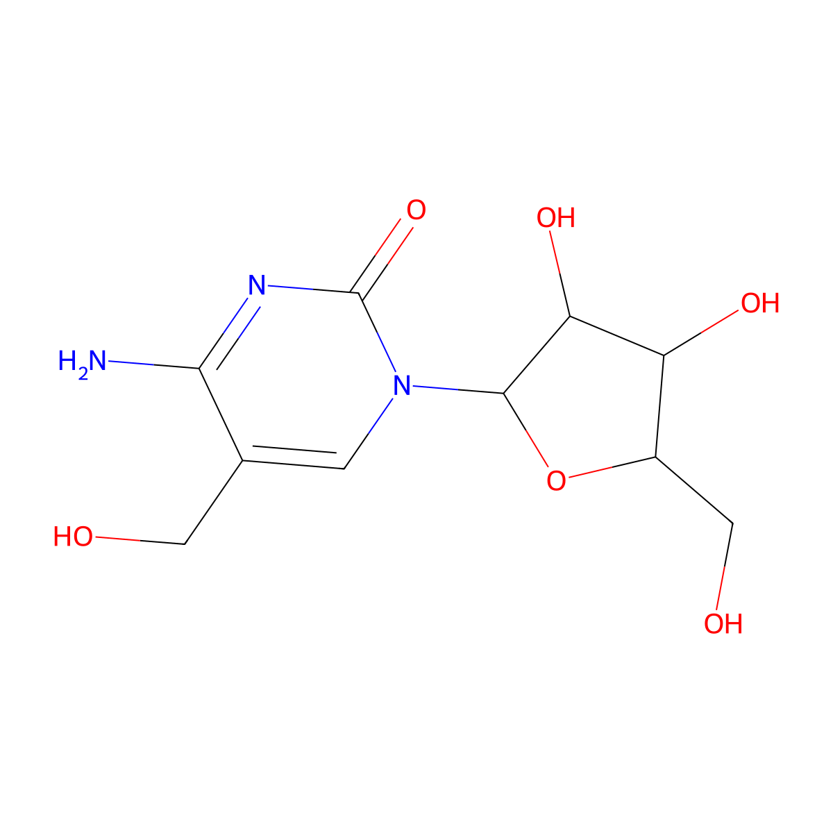 5-Hydroxymethylcytidine molecular structure, CAS 19235-17-7