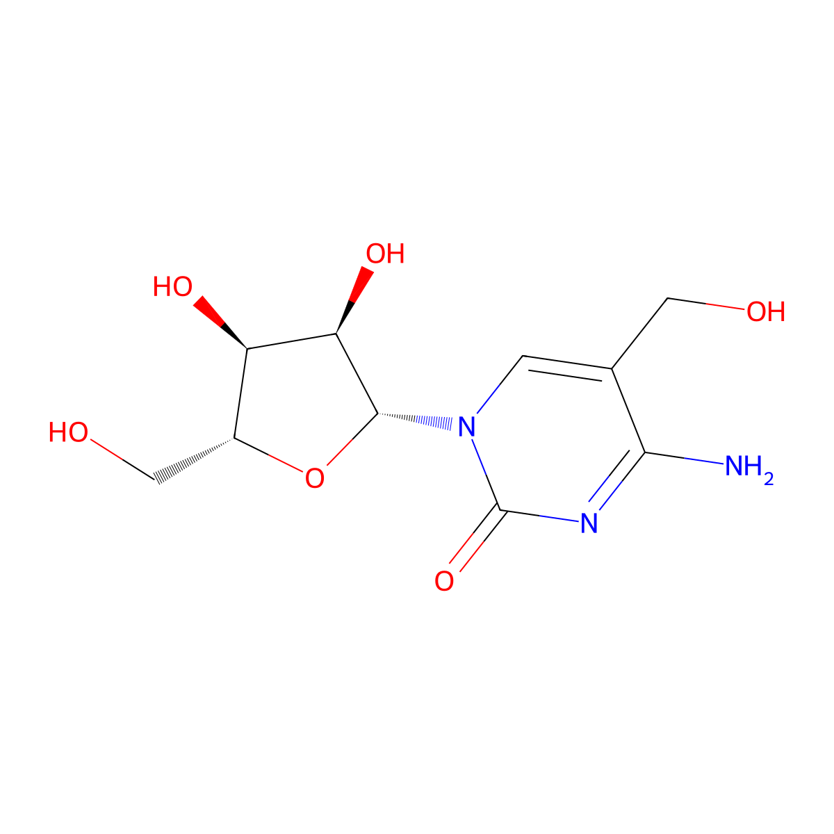 5-Hydroxymethylcytidine molecular structure, CAS 19235-17-7