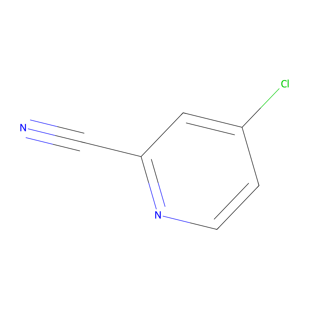 4-Chloro-2-pyridinecarbonitrile molecular structure, CAS 19235-89-3